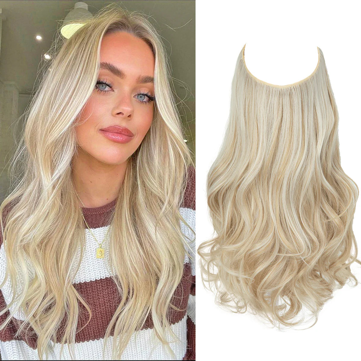 💜Invisible Natural Long Curly Wig